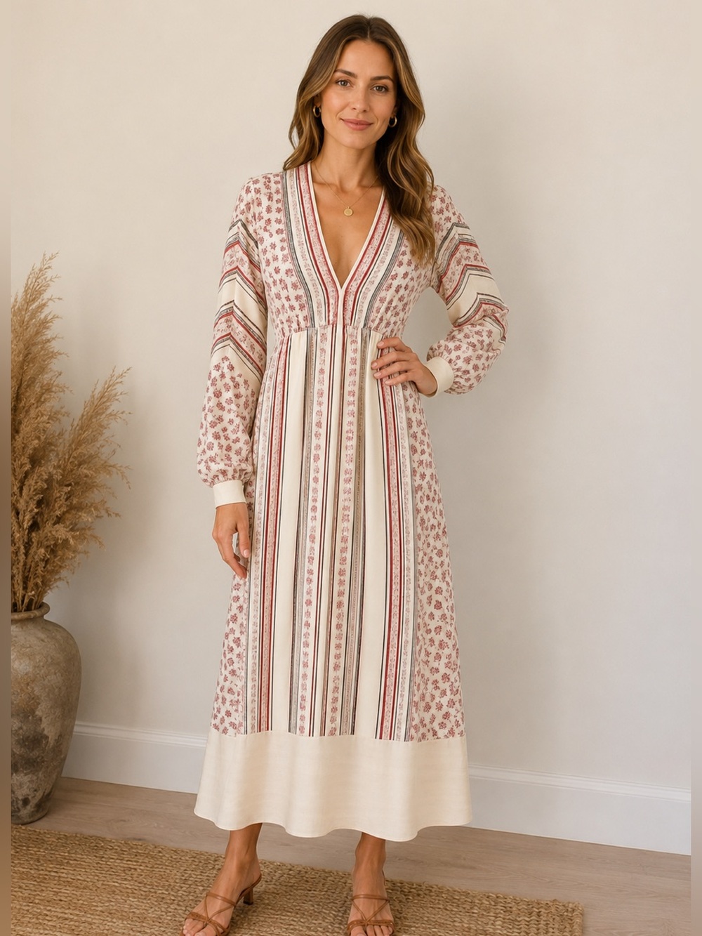 Philosophy di Lorenzo Serafini FW18 Floral Border Print Maxi Dress A0424 0755